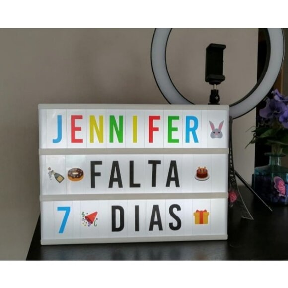 Cinema Light Box Color Changing with 400 Letters & Emojis, Remote Control - Picture 2 of 2